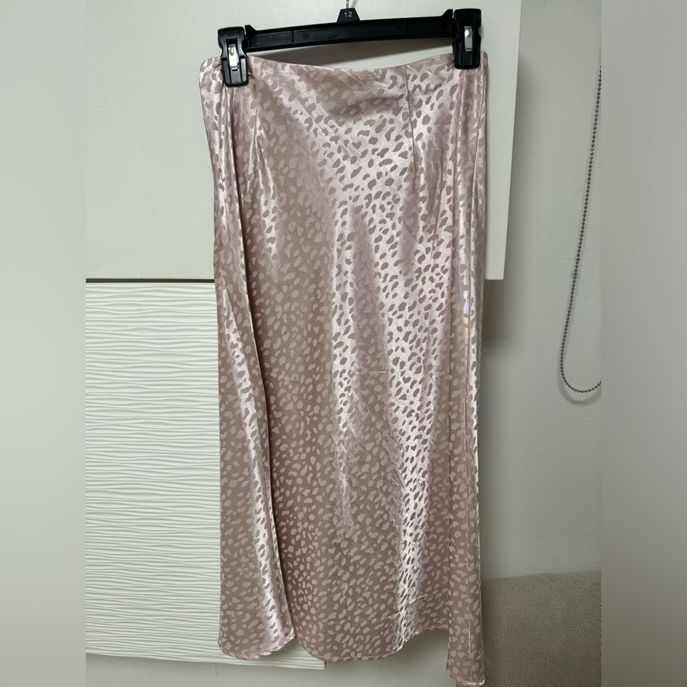 Animal print midi satin skirt